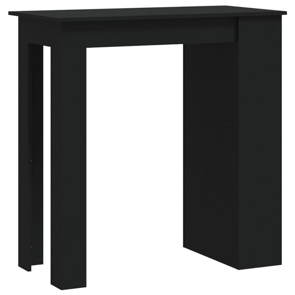 Vidaxl Barový stôl s úložným regálom čierny 102x50x103,5 cm drevotrieska